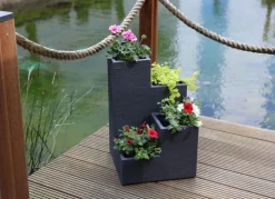 Kubus Wendeltreppentopf 40X40Cm Anthrazit