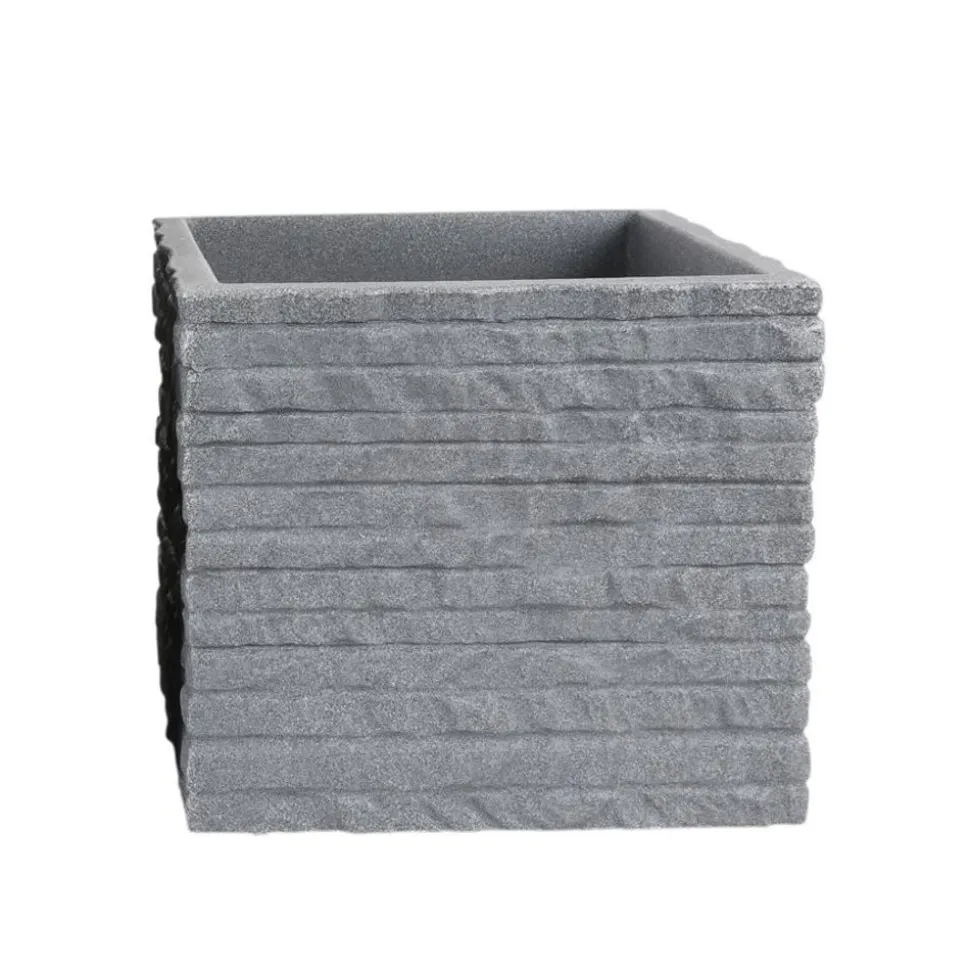 Kubus Ziegel-Pflanzkübel 27X24X27Cm Grau