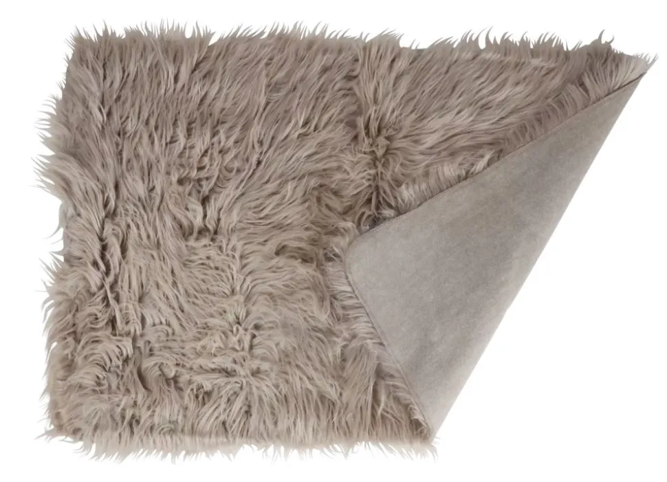Kunstfellteppich 90X60Cm Taupe