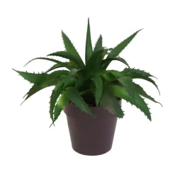 Kunstliche Aloe Vera Im Kunststofftopf 17Cm Dunkelgrun