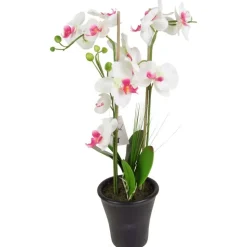 Kunstliche Orchidee Mit 3 Rispen Weis/Pink