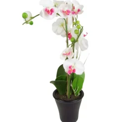 Kunstliche Orchidee Mit 3 Rispen Weis/Pink