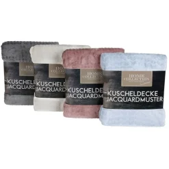 Kuscheldecke Jacquardmuster 150X200Cm Pastellblau