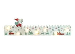 Led-Adventskalender Aus Holz Mit Timer 38X2X10Cm