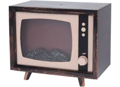 Led-Deko-Kamin Nostalgie-Fernseher