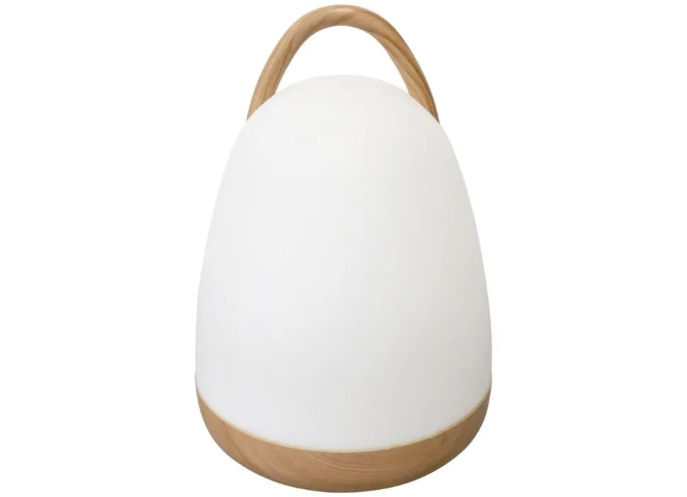 Led-Lampe Mit Griff Und Boden In Holzoptik Outdoor/Indoor 18,5Cm Warmweis