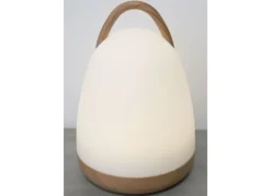 Led-Lampe Mit Griff Und Boden In Holzoptik Outdoor/Indoor 18,5Cm Warmweis