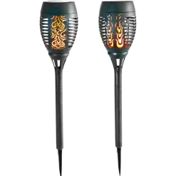 Led-Solar-Gartenfackel 9X50Cm Warmweis