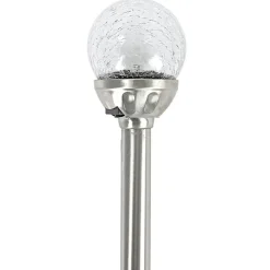 Led Solar-Gartenleuchte Mit Crackle-Glaskugel Kaltweis