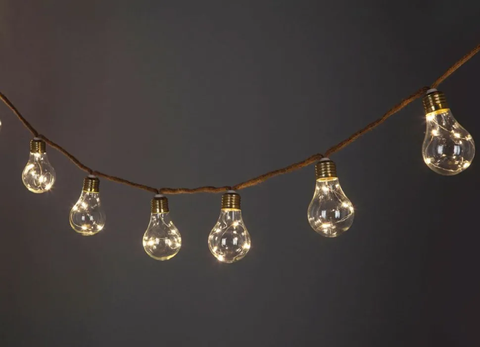 Led-Solar-Lichterkette Gluhbirnendesign Am Seil 4,4M Warmweis