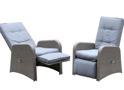 Loungesessel 61,5X107X70Cm 2Er-Set Anthrazit