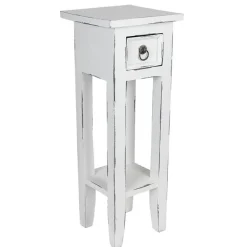 Mahagoni-Beistelltisch 25X25X66Cm Antik-Weis