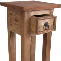 Mahagoni-Beistelltisch 25X66X25Cm Natur