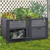 Maxi-Hochbeet Mit 2 Pflanzfachern 150X75X78Cm Anthrazit