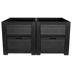 Maxi-Hochbeet Mit 2 Pflanzfachern 150X75X78Cm Anthrazit