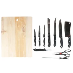 Messer-Set Mit Schneidebrett 11-Teilig