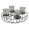 Metall-Dekokranz Mit Glas-Windlichtern 35Cm