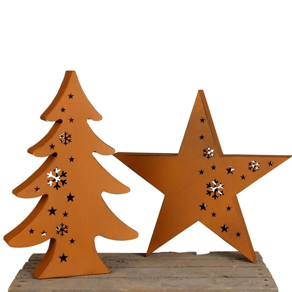 Metall-Deko Tanne Im Cut-Out Design 40Cm