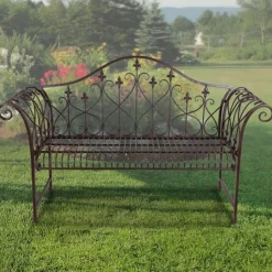 Metall-Gartenbank Rostbraun