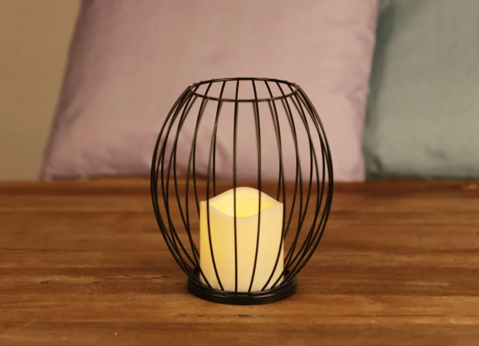 Metall-Laterne Mit Led-Kerze 18,5Cm