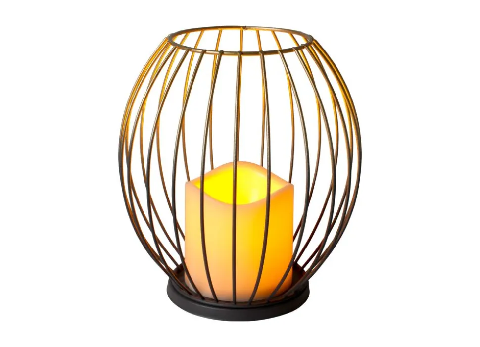 Metall-Laterne Mit Led-Kerze 18,5Cm