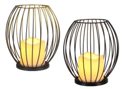 Metall-Laterne Mit Led-Kerze 18,5Cm
