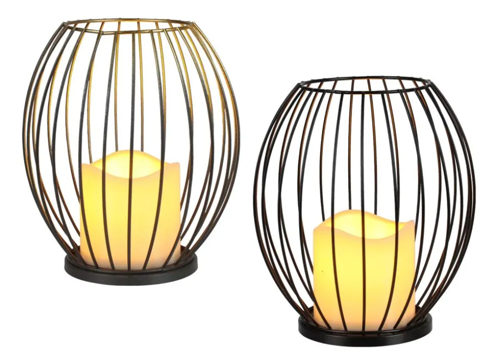 Metall-Laterne Mit Led-Kerze 18,5Cm