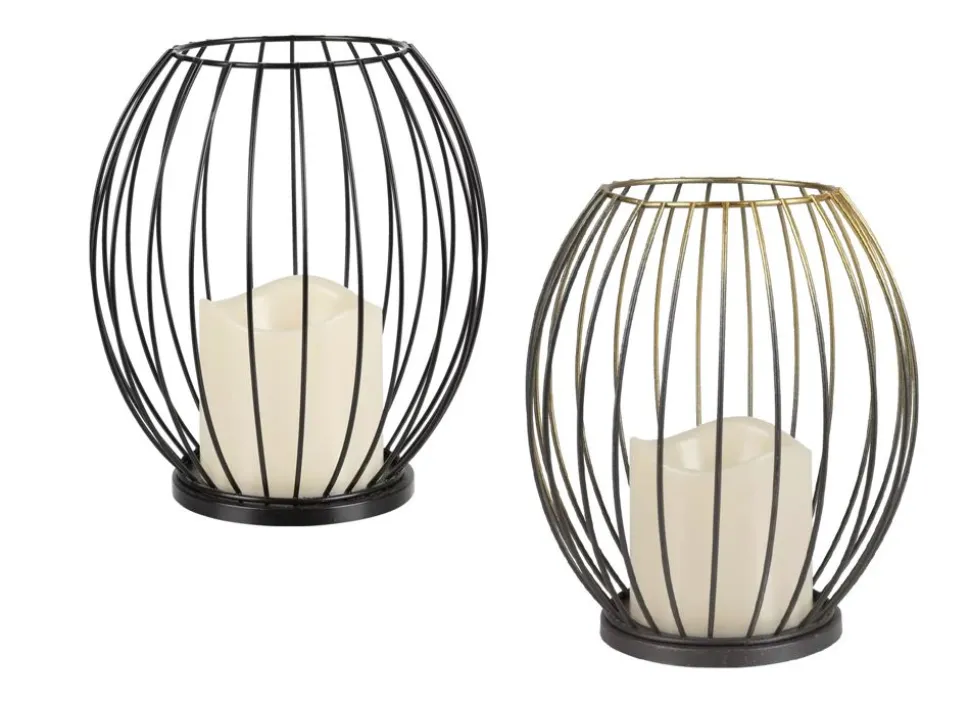 Metall-Laterne Mit Led-Kerze 18,5Cm