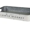 Metalltablett Flower Market Gr. L 49,5X29X8Cm Creme
