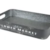 Metalltablett Flower Market Gr. L 49,5X29X8Cm Anthrazit