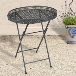 Metall-Tablett-Klapptisch Vintage-Grey