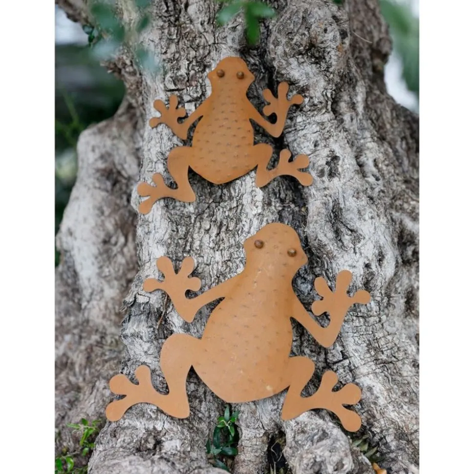 Metall-Wanddeko Frosch Rusty 32X30Cm Rostbraun