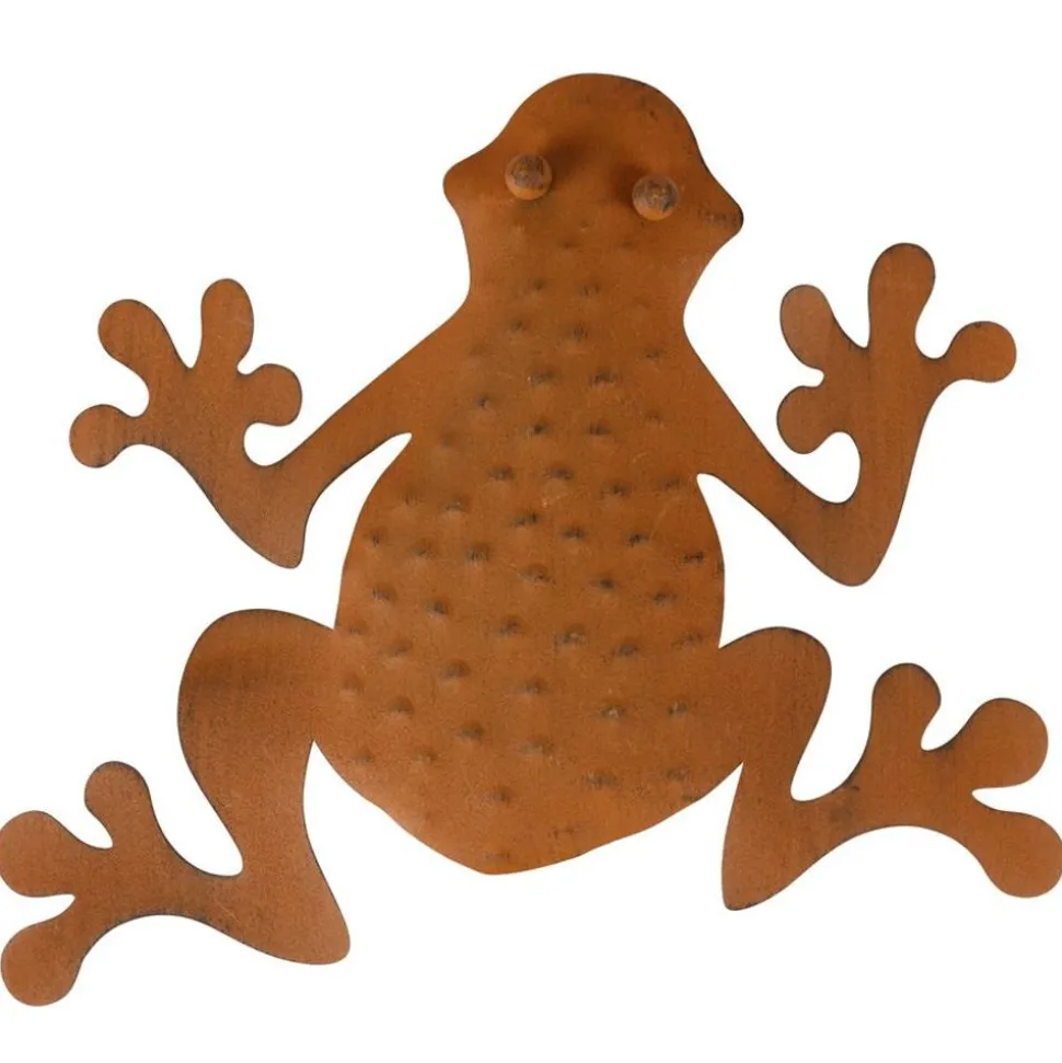Metall-Wanddeko Frosch Rusty 23,5X23Cm Rostbraun
