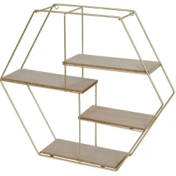 Metall-Wandregal Sechseckig 46X40,5X10Cm
