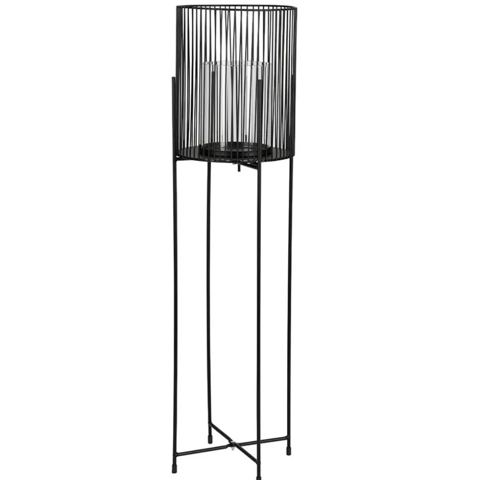 Metall-Windlicht Mit Glaseinsatz 73Cm