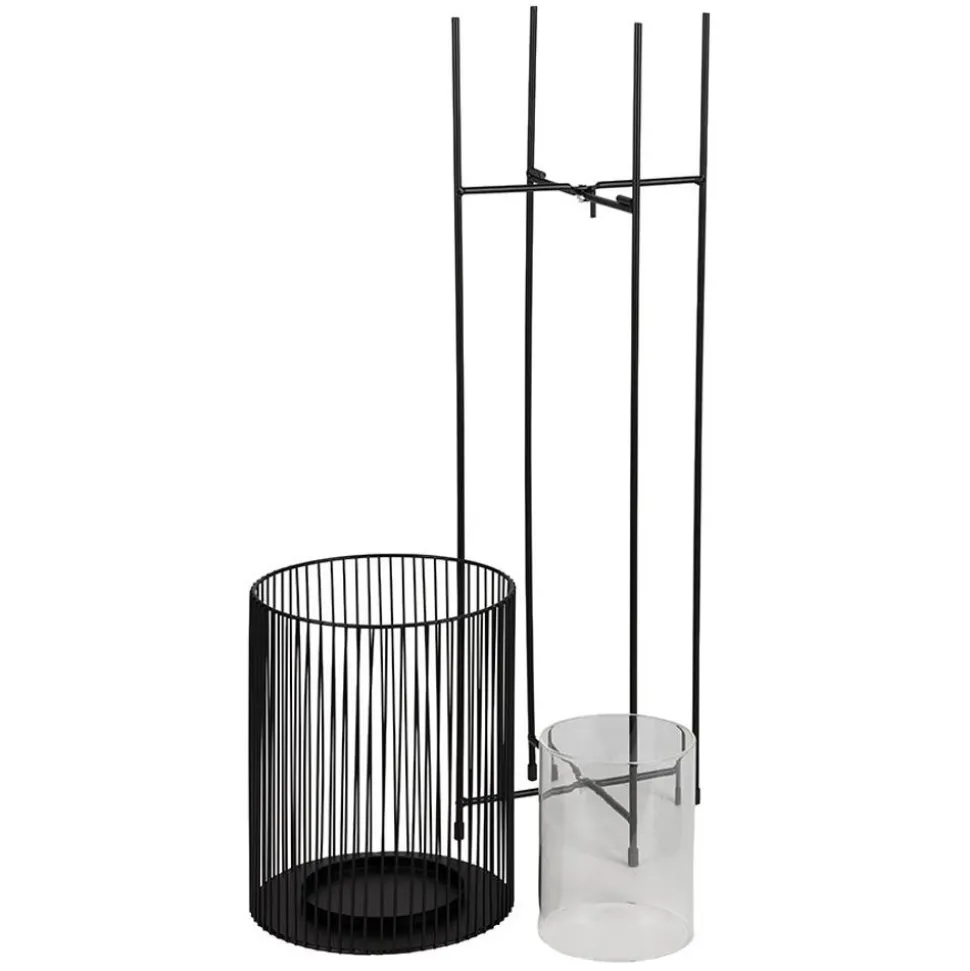 Metall-Windlicht Mit Glaseinsatz 73Cm