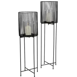 Metall-Windlicht Mit Glaseinsatz 73Cm