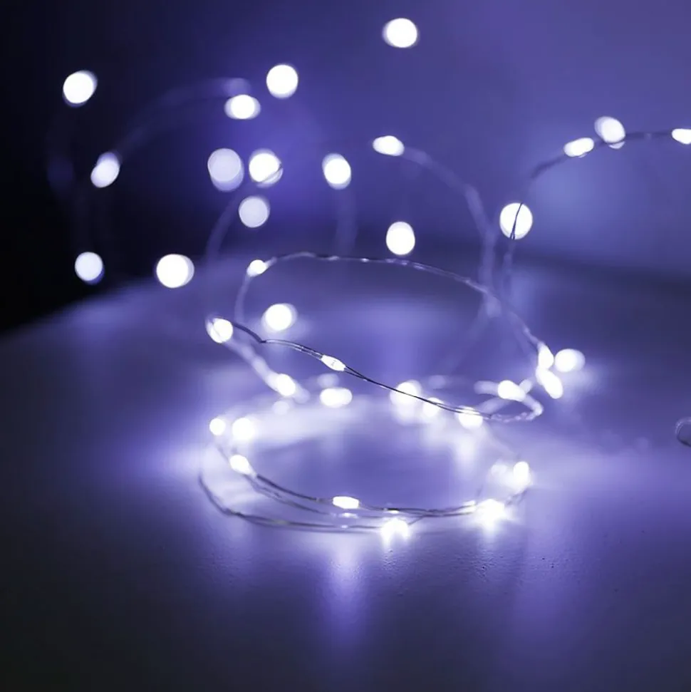 Mikro-Led-Drahtlichterkette Mit 40 Leds Und Timer 4,2M Kaltweis