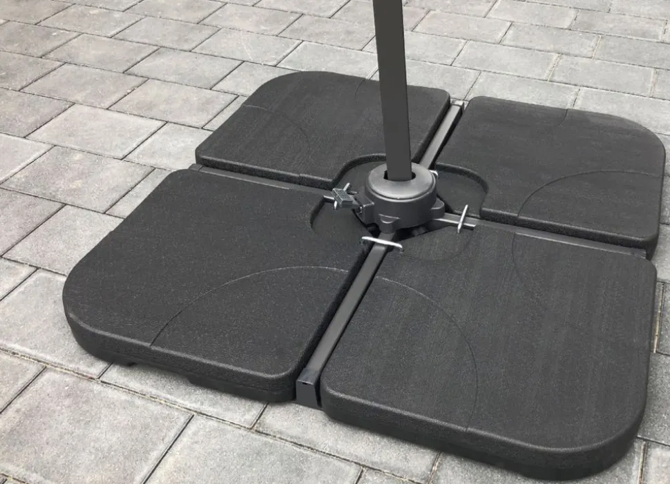 Modulare Ampelschirmplatten 4Er-Set Schwarz