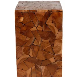 Mosaik-Hocker Aus Massivem Teakholz