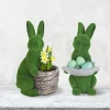 Osterhase In Gras-Optik Mit Deko-Blatt