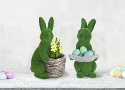 Osterhase In Gras-Optik Mit Deko-Blatt