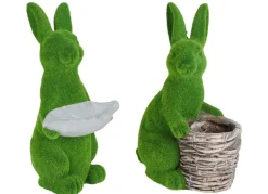 Osterhase In Gras-Optik Mit Deko-Blatt