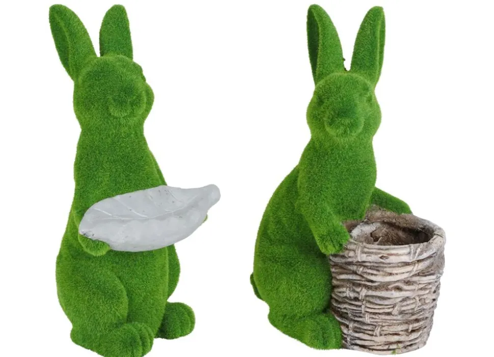 Osterhase In Gras-Optik Mit Deko-Blatt