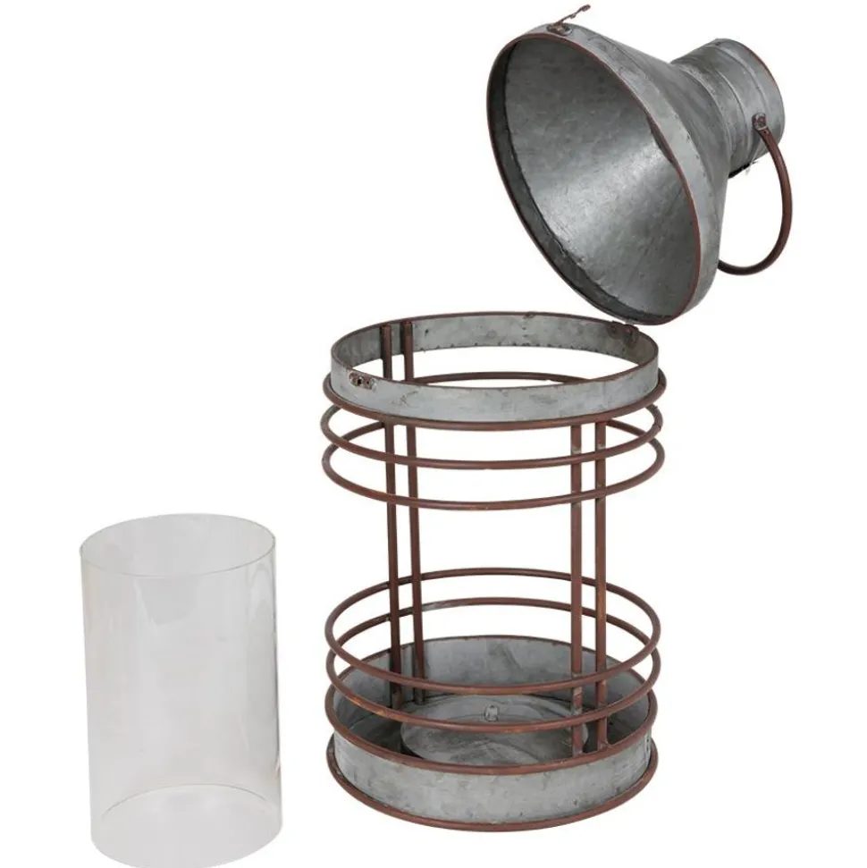 Outdoor-Laterne Aus Zink Mit Glaseinsatz 51,5Cm