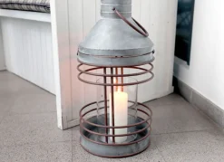 Outdoor-Laternen-Set Aus Zink Mit Glaseinsatz 2-Teilig