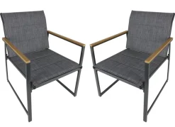 Outdoor-Loungesessel Aus Metall Mit Textilbespannung 2Er-Set