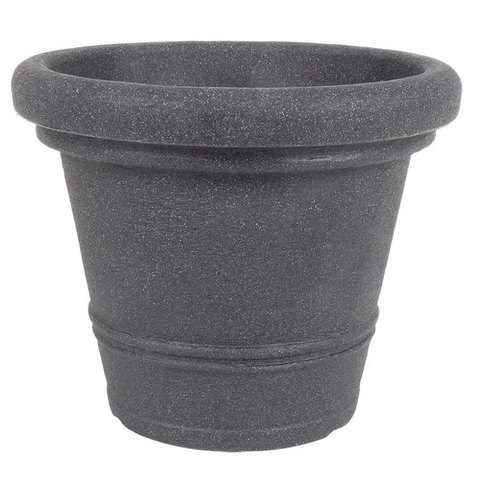 Pflanztopf Siena Rillen 34X28Cm Anthrazit