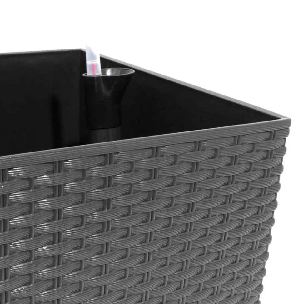 Polyrattan-Blumenbank Mit Bewasserung 80X32Cm Anthrazit