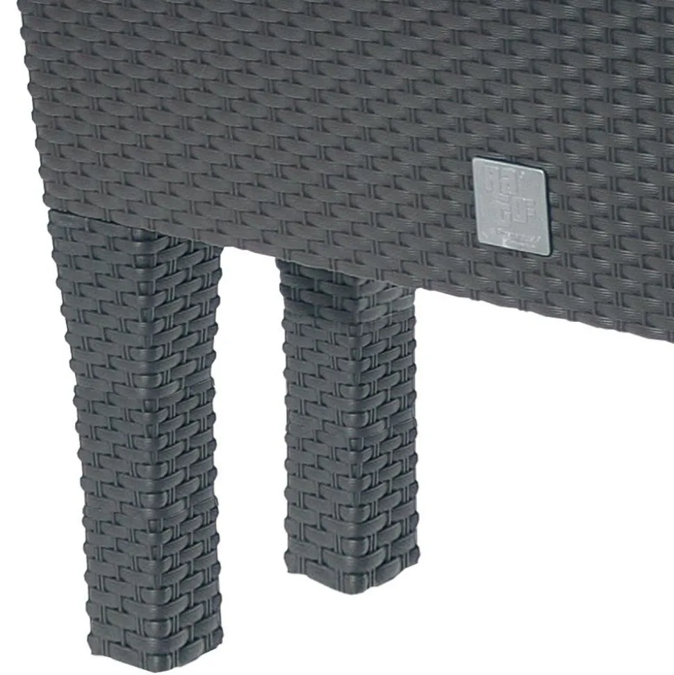 Polyrattan-Blumenbank Mit Bewasserung 60X24,5Cm Anthrazit
